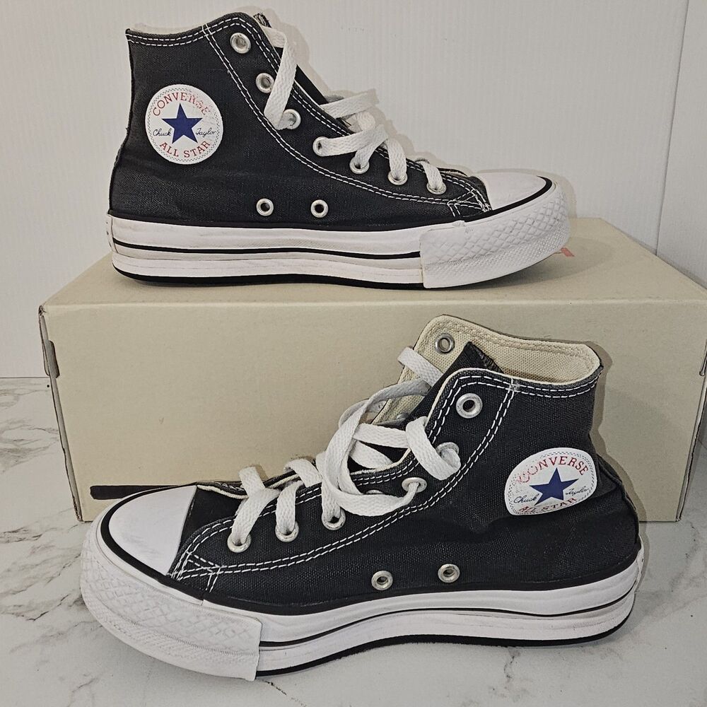 Converse Chuck Taylor All Star Lift Platform Kids Size 3.5 Sneaker Black 272855F